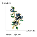 Colorful Berry Branch Brooch With Faceted Crystals And Polished Metal Details view 6