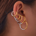 Plain Hoop Earrings in Five Sizes and Three Metal Finishes view 4