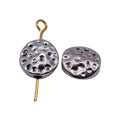 Hammered Round Small Hole Metal Spacer Bead in Silver Tone view 4
