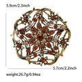 Openwork Nest Brooch in Metal with Interlaced Metal Branches and Colored Crystals view 8