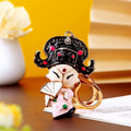 Chinese Opera Character Keychains with Pom Poms and Bare Wrist Loops view 9