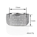 Extra-Wide Flat-Top Pave Statement Ring In Polished Silver Tone view 4