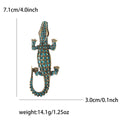 Long Crystal Alligator Brooch In Turquoise And Black view 6