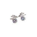 Crystal Meteor Stud Earrings in Gold and Silver Tones view 5