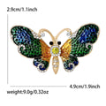 Enamel Butterfly Brooch Green or Blue Purple Rhinestones view 6