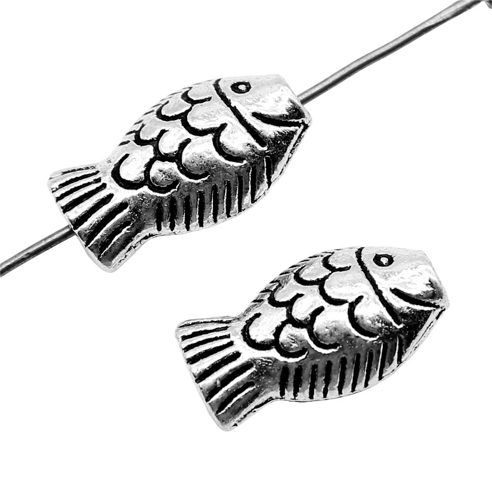 9x17mm 2.5g Zinc Alloy Fish Loose Metal Beads for DIY Bracelet Necklace Jewelry Making
