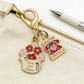 Mom Flower Pitcher Phone Enamel Dual Charm Keychain view 3