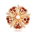 Flower Crystal Pearl Look Two Designs Metal Brooch Pin 4.7 cm view 6