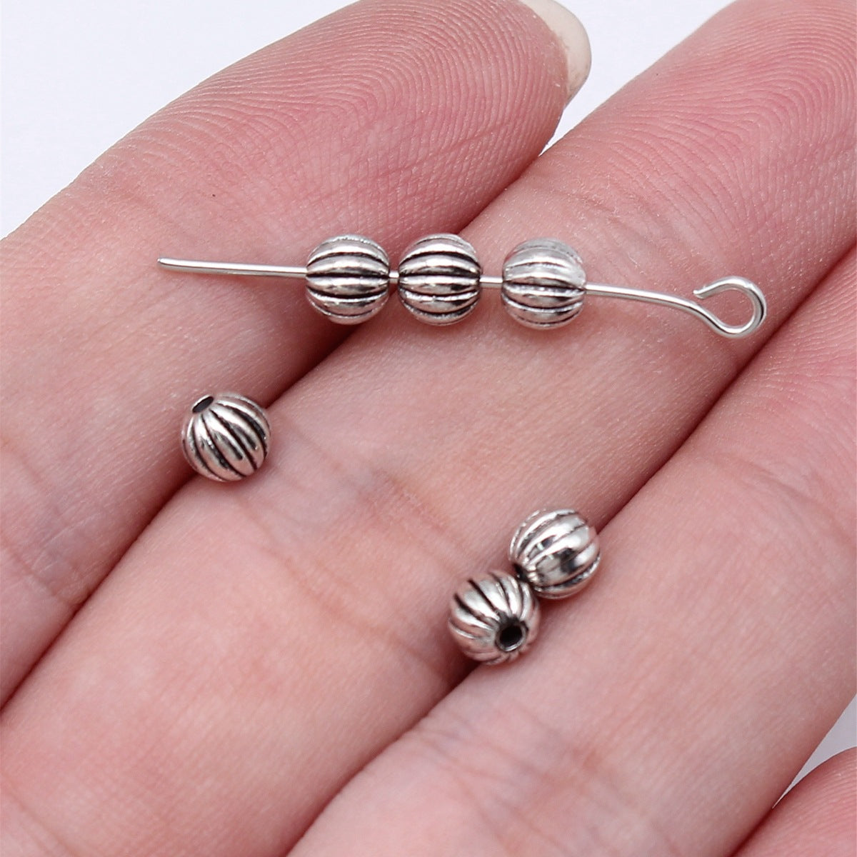 4.9x4.9x4.5mm 0.33g Multicolor Zinc Alloy Round Pumpkin Spacer Beads for Bracelet Necklace Making