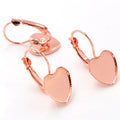Heart Leverback Earring Bezel Trays in Four Finishes view 8