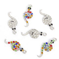 Curved Rhinestone Snake Charms in Two Multicolor Finishes view 3
