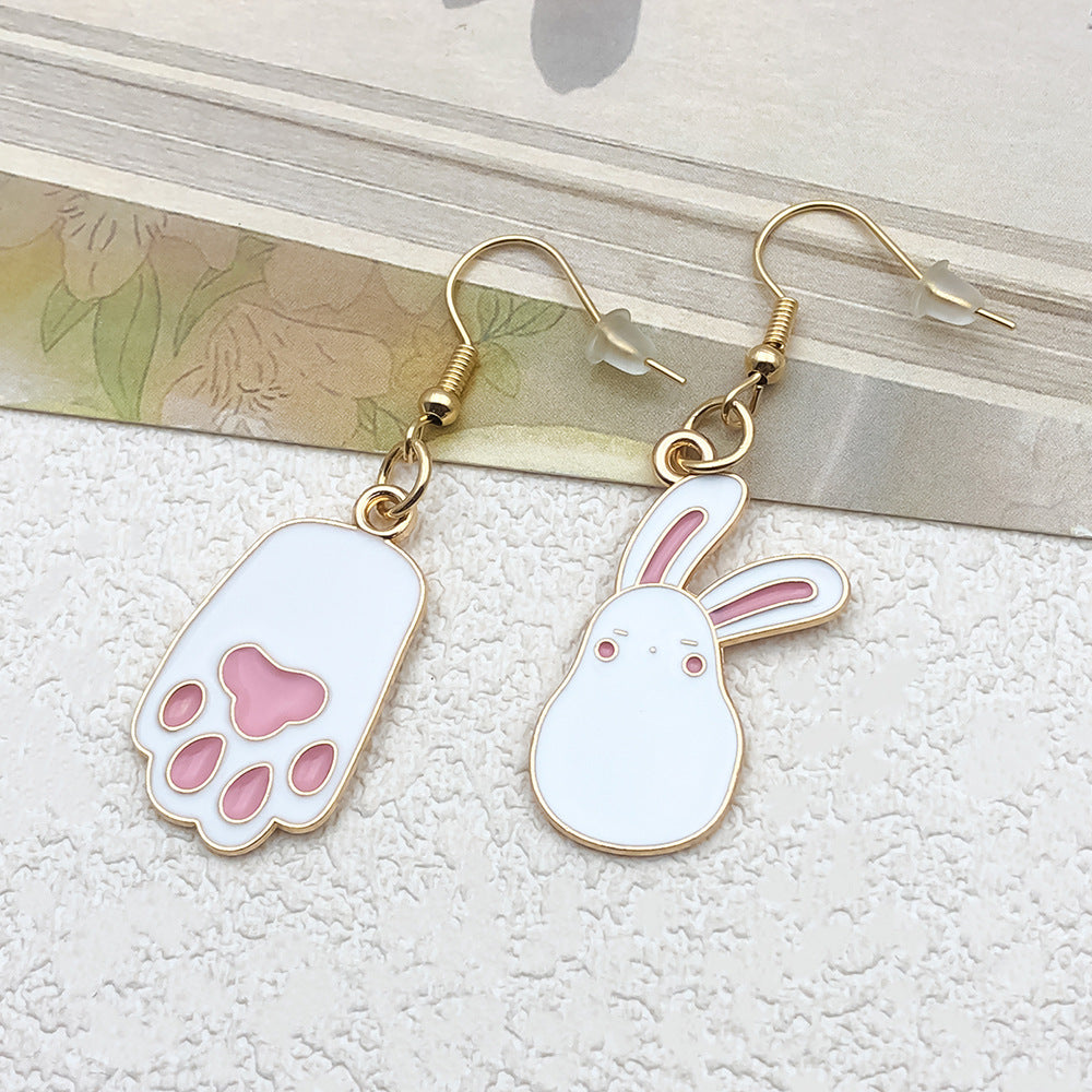 Enamel Zinc Alloy Cute Bunny Rabbit Charm Pendant for DIY Bracelet Earring Jewelry Accessories