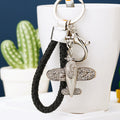 Jeweled Airplane Keychains in Gold and Silver with Braided Options view 2