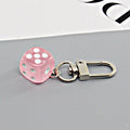 Colorful Transparent Acrylic Dice Clip Keychains in Seven Colors view 6