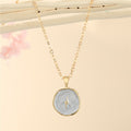 Gold Tone Round Gray Resin Lightning Motif Pendant Necklace view 3