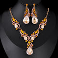 Black Silver Tone Horse Crystal Seven Designs Metal Necklace and Earring Set view 10