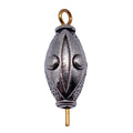 Raised Oval Bead In Antique Silver For Jewelry Making view 4