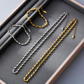 Rhombus Link Chain Necklace Bracelet Gold Silver Metal view 4