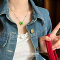 Delicate Chain Flower Pendant Necklaces In Six Colors view 7