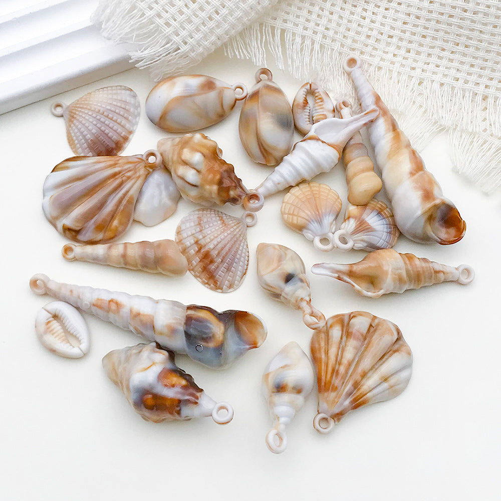 Acrylic Conch Shell Charm Pendant for DIY Keychain Necklace Jewelry Making