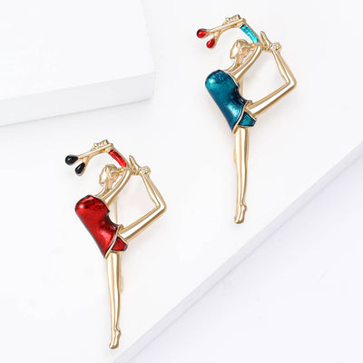 dancing woman brooch shown from the front