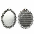 Scalloped Oval Bezel Pendant Trays in Two Antique Finishes view 4
