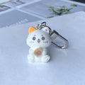 Flocked White Lucky Cat Keychains Lobster Clasp 6 Styles view 8