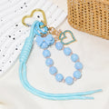 Beaded Heart Carabiner Keychain Phone Strap Bow Charm view 8