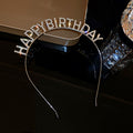 Rhinestone Happy Birthday Letter Headband In Gold Or Silver Tone view 7