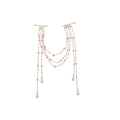 Silver Tone Pearl Chain Draped Hair Clips Decorative Jewelry view 5