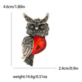 Antique Owl Brooch With Faceted Crystals And Polished Metal Details view 7