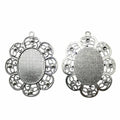 Ornate Scroll Oval Cabochon Pendant Trays in Two Finishes view 4