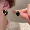 Black Oval Studs