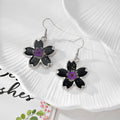 Black Cherry Blossom Resin Drop Earrings Cat Style 4 Options view 8