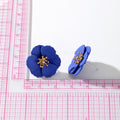 Metal Flower Stud Earrings in Seven Bright Color Options view 5