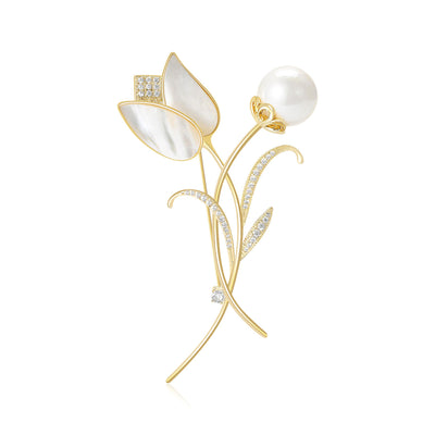 Calla Lily Spray brooch shown from the front