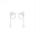 Pearl Look Chain and Clear Teardrop Jacket Stud Earrings view 5