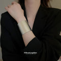 Three Wide Embossed Or Crumpled Open Cuffs In Gold Or Silver Tone view 4
