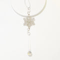Silver Snowflake Christmas Pendant Icicle Drop Ornament view 3