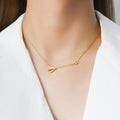 Paper Airplane Star Charm Necklace in Gold Steel Rose Gold view 7