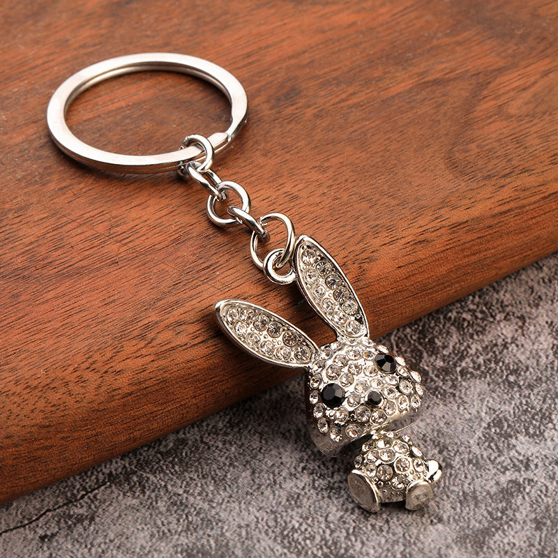 Creative Rhinestone Bear Alloy Keychain Fashion Bag Charm Accessory