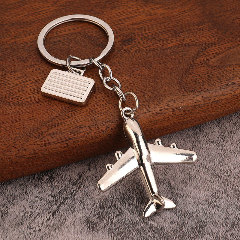 3D Airplane Model Zinc Alloy Keychain Travel Souvenir Gift