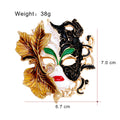 Mask Sculpted Metal Brooch Pin for Jackets and Lapels view 2