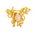 Gold Copper Wire Butterfly Ear Cuff Clip Teardrop Zircon Single view 5