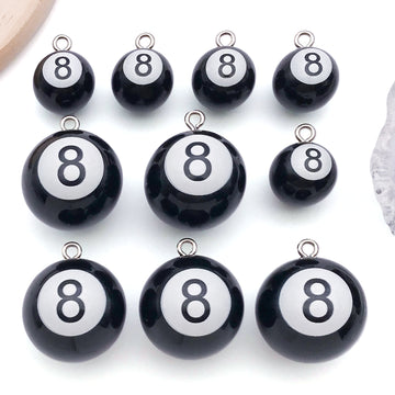 Multicolor Billiard Ball Glossy Charms with 3 Listed Options
