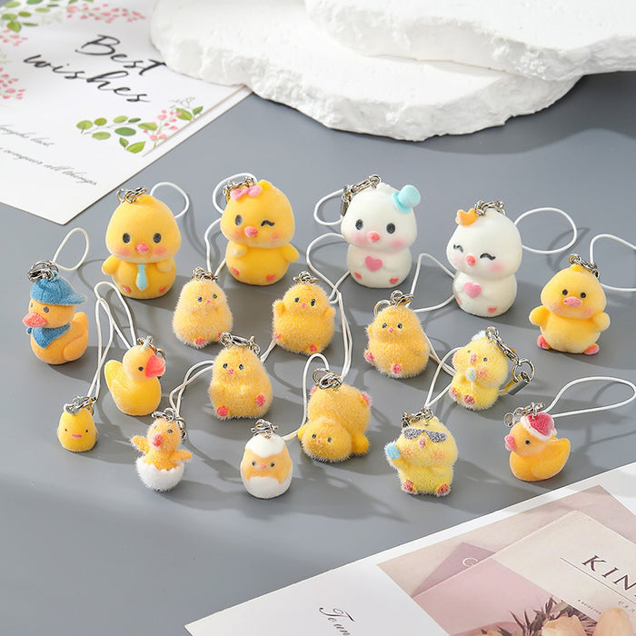 Flocked Duck Chick Phone Strap Charms Lobster 17 Styles