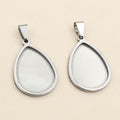 Teardrop Cabochon Pendant Tray Blanks in Gold and Silver Tones view 2