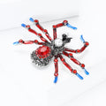 Antique Silver Spider Brooch With Red Legs and Blue Feet view 2
