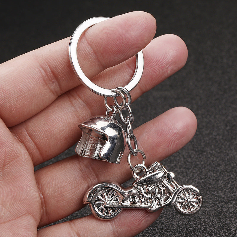 Harley Motorcycle Helmet Zinc Alloy Metal Keychain Gift Pendant