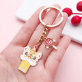 Lion Dance Charm Keychains Featuring Blue Lion Dance Across 51 Pictured Variations view 2